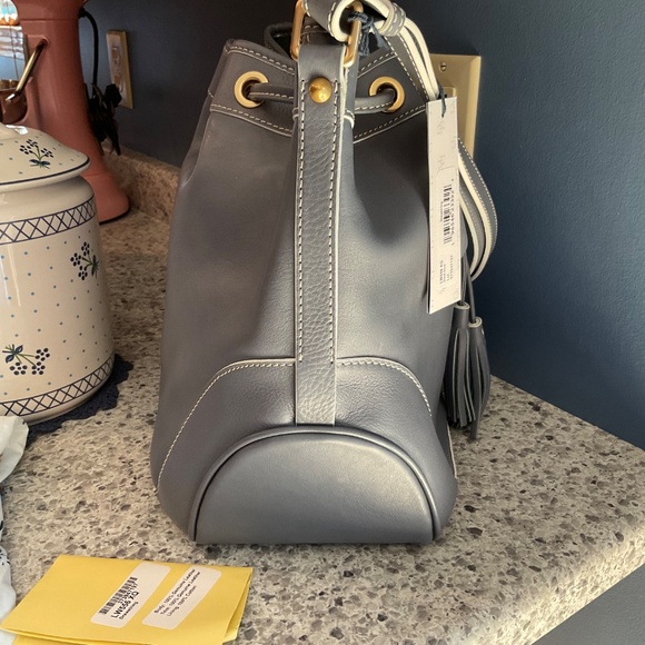 Dooney and Bourke Florentine Drawstring in Steel Blue Like New/NWT - Picture 3 of 8